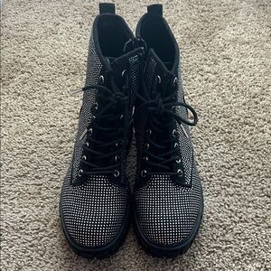 Steve Madden Black and White Combat Boots